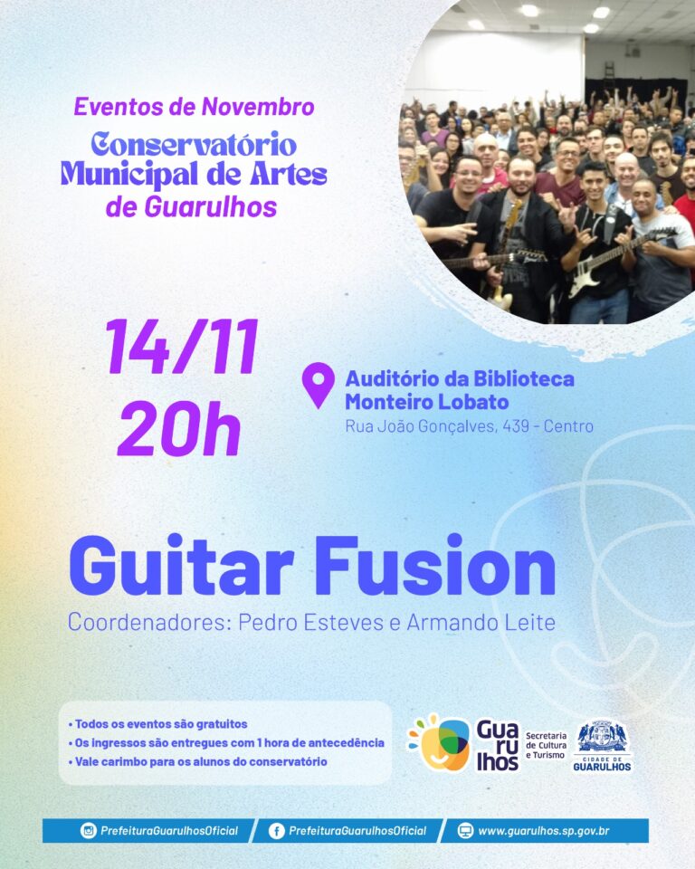 Biblioteca Monteiro Lobato recebe o Guitar Fusion no próximo dia 14