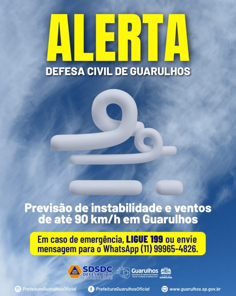 Prefeitura de Guarulhos mobiliza equipes de emergência durante passagem de ciclone extratropical